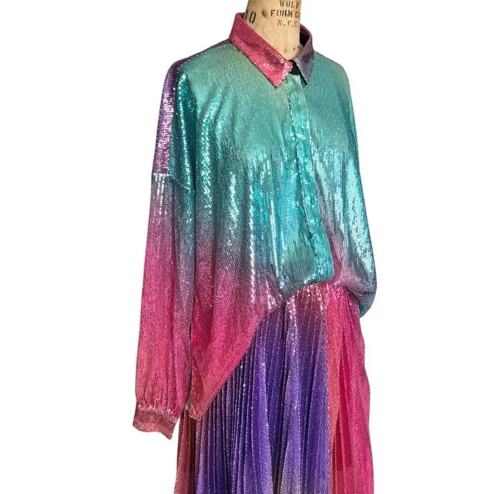 Marco Bologna Multicolored Sequin Dress Size M